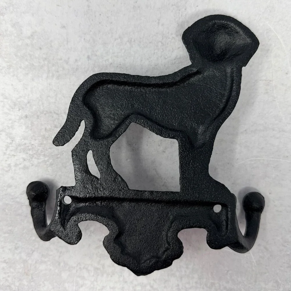 Cast Iron Dog Wall Hook Rustic Farmhouse Coat Hooks Vintage Style Entryway Decor